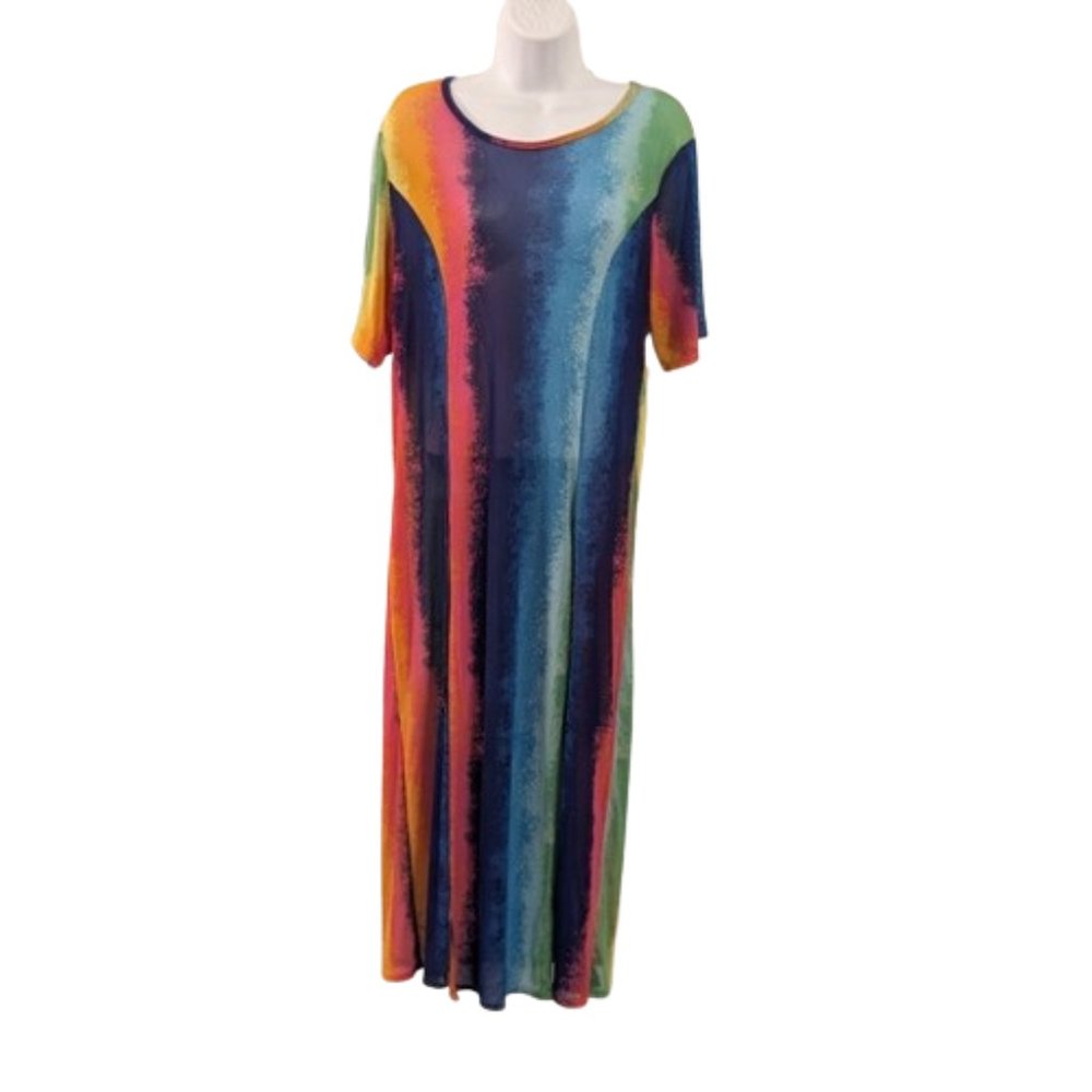 Rainbow multi color sheer cover up  XL